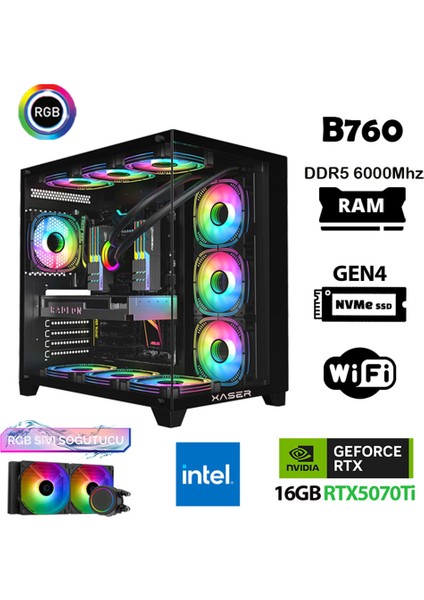 Velox X330 I7 12700KF 32GB Ddr5 Ram 1tb M.2 Nvme SSD 16GB RTX5070TI Oyuncu Tavsiye Sistem