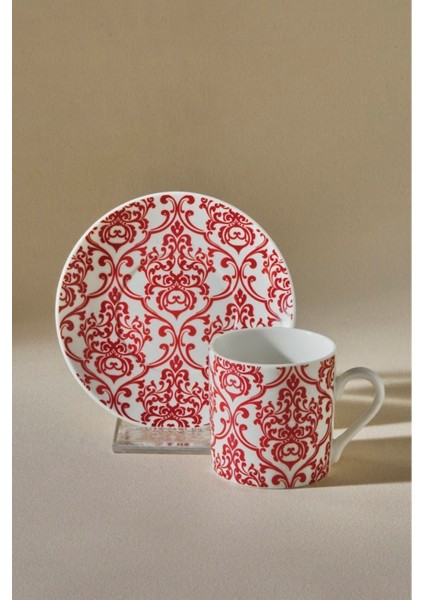 Kırmızı 6 Kişilik 90 ml Kahve Fincanı Takımı, Şık ve Zarif Tasarım fiyatları