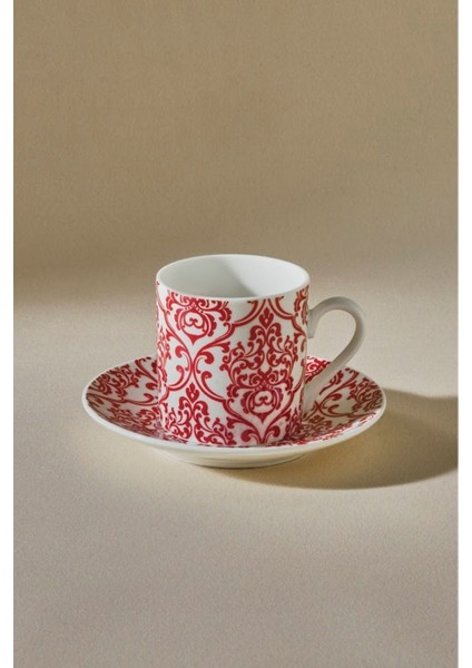 Kırmızı 6 Kişilik 90 ml Kahve Fincanı Takımı, Şık ve Zarif Tasarım modelleri