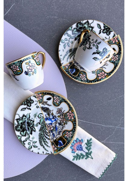 Mor ve Pembe Renklerde Özel Tasarım Iki Kişilik Şık Fincan Takımı modelleri