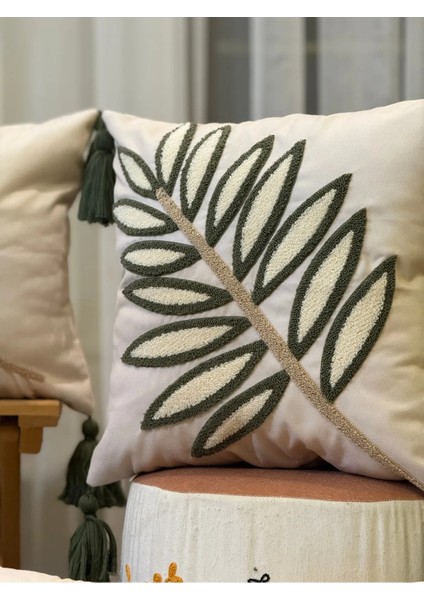 4'lü Punch Işlemeli Nakışlı Dekoratif Kırlent Kılıfı indirimleri