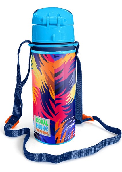 Lacivert Aslan Desenli Pipetli Alüminyum Matara 600 ml fırsatları