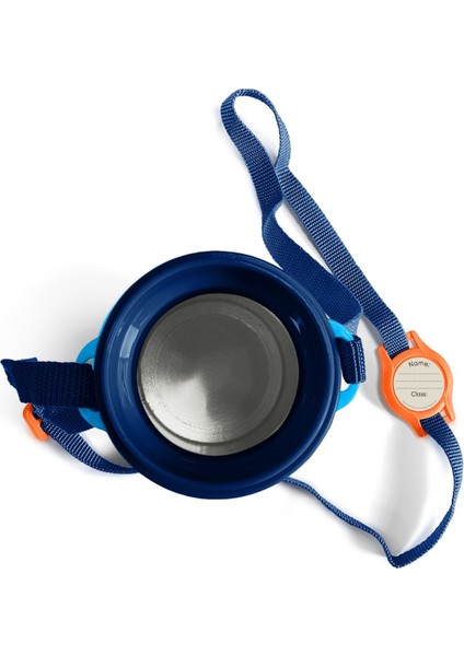 Lacivert Aslan Desenli Pipetli Alüminyum Matara 600 ml