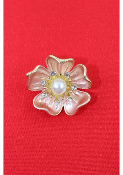 Incili Zirkon Taşlı Pembe Gül Broş. Yaka Iğnesi Gül Broş. Incili Taşlı Gül Broş Kadın Broş. Gül Broş modelleri