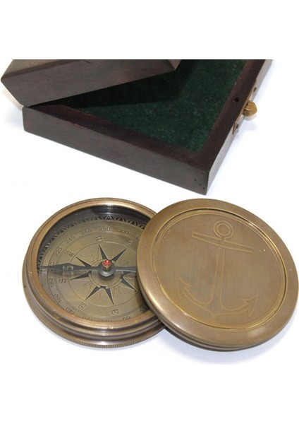 Ahşap Kutulu Pirinç Pusula