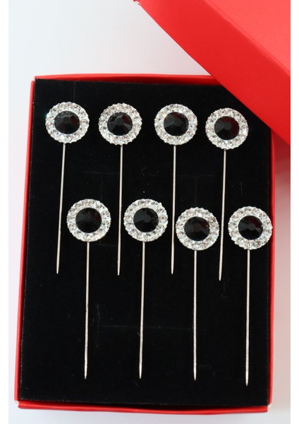 8’li Oval Siyah Taşlı Eşarp Iğnesi. Şal Iğnesi. Türban Iğnesi. Başörtü Iğnesi. Eşarp ve Şal Iğnesi. modelleri