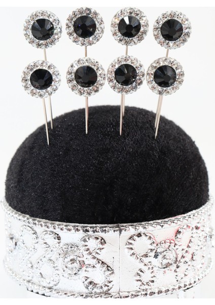 8’li Oval Siyah Taşlı Eşarp Iğnesi. Şal Iğnesi. Türban Iğnesi. Başörtü Iğnesi. Eşarp ve Şal Iğnesi. fırsatları