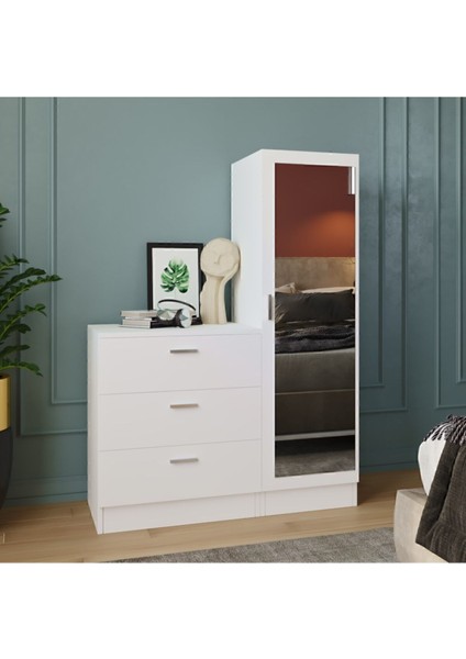Oswin Aynalı Şifonyer Gardırop Beyaz Osw6-W fiyatları