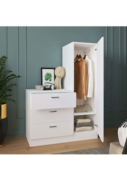 Oswin Aynalı Şifonyer Gardırop Beyaz Osw6-W fırsatları
