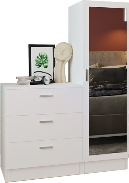 Oswin Aynalı Şifonyer Gardırop Beyaz Osw6-W indirimleri