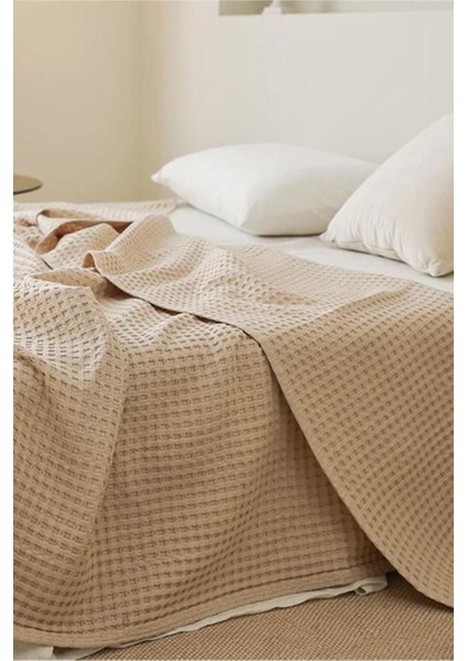 Kahverengi Havuzlu Pike, %100 Pamuk, Kalın Iplik, 170X240, Tek Kişilik Ev Dekoru