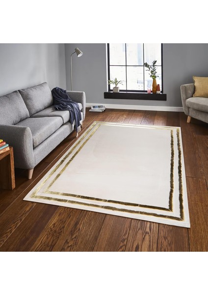 Beyaz Yumuşak Peluş Ortam Halısı, Yumuşak Tüylü Şık Salon Halısı