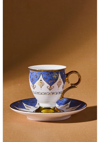 Iki Kişilik Mavi Kahve Fincan Seti, 100 Ml, Şık ve Kullanışlı Tasarım modelleri