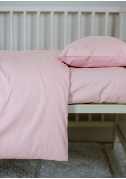 %100 Pamuk Bebek Nevresim Takımı, Lastikli Çarşaf Dahil, Pembe Renkli, Yumuşak ve Konforlu modelleri