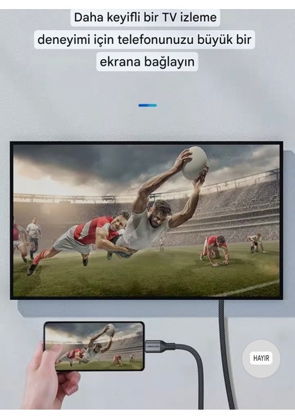 1-Metre Type-C To Displayport Dp 1.4 8K+4K Çevirici Kablo Ce Lisanslı Hasır Orgülü Sağlam Kablo Orjinal