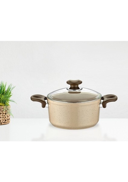 24 cm Granit Tencere Safran Serisi, Dayanıklı ve Şık Mutfak Gereci