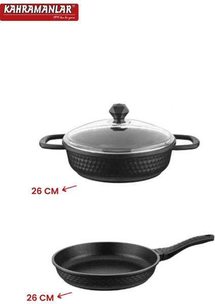 Iki Parça Döküm Seti, 26 Cm, Şık ve Dayanıklı Siyah Tasarım fiyatları