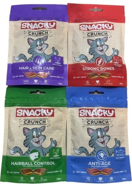 Crunch Kıtır Kedi Ödülü Kedi Ödül Maması Karma Paket 4X60GR