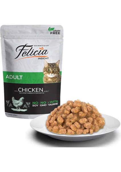 Pouch Jelly Tavuklu ve Taurinli Tahılsız Yetişkin Kedi Konservesi 85 gr fiyatları