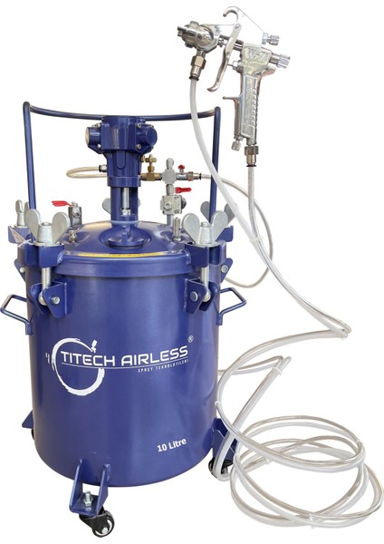 10 Lt Otomatik Karıştırıcılı Teflon Kaplı Basınçlı Boya Tankı
