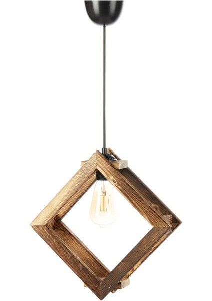 Kare Ahşap Avize, Sıcak ve Şık Aydınlatma, Modern Dekorasyon Parçası modelleri