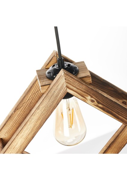 Kare Ahşap Avize, Sıcak ve Şık Aydınlatma, Modern Dekorasyon Parçası indirimleri