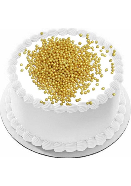 Yenilebilir Pasta Süslemesi Pirinç Patlağı Çikolatalı Gold Renk 40 gr Gelecek