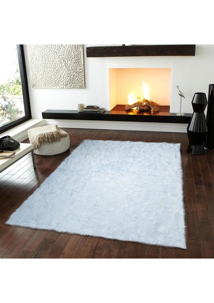 Açık Mavi Rex Tavşan Halı, Hakiki Rex Kürk Halı, Lüks Salon Halısı