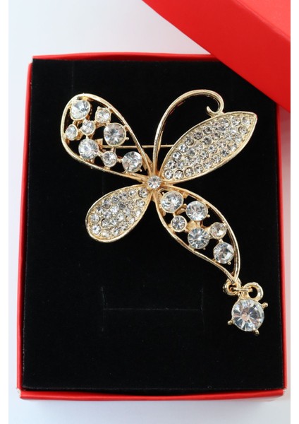 Sallantılı Gold Renk Pırlantalı Çiçek Broş. Taşlı Tasarım Çiçek Broş. Kadın Broş. Broş. Çiçek Broş. fiyatları