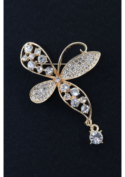Sallantılı Gold Renk Pırlantalı Çiçek Broş. Taşlı Tasarım Çiçek Broş. Kadın Broş. Broş. Çiçek Broş. indirimleri