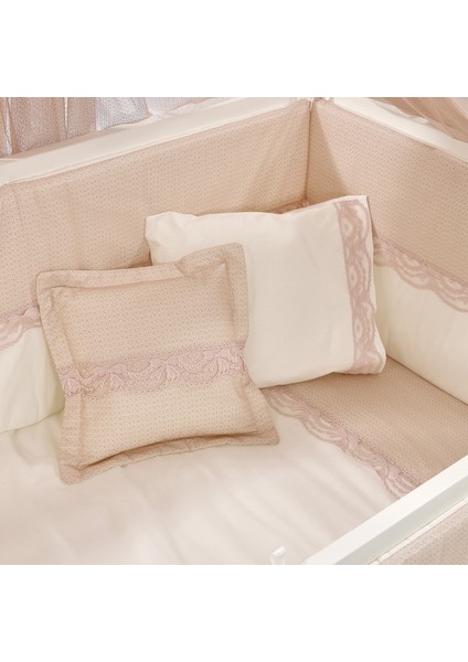 MeltemKids Kral Anne Yanı Ahşap Sallanır Beşik 60x120 cm (beyaz-pembe) modelleri