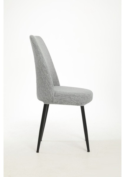 Gri Jakarli Kumaş Oval Sandalye Kılıfı, 6'lı Set, Şık ve Rahat Kullanım. fiyatları