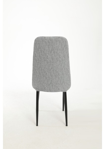 Gri Jakarli Kumaş Oval Sandalye Kılıfı, 6'lı Set, Şık ve Rahat Kullanım. modelleri