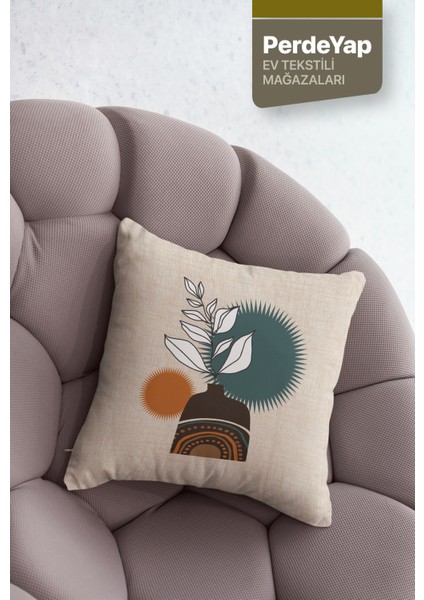 Kuraklık ve Kır Çiçekleri Desenli 4lü Dijital Baskılı Kırlent Yastık Kılıfı 43x43 Cm Krem 015 fiyatları