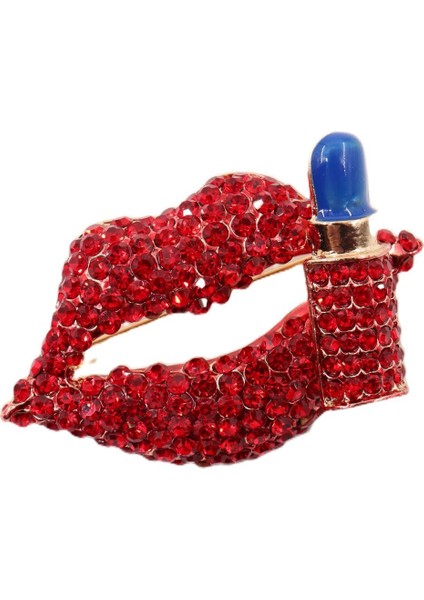 I Will Kiss You Broş. Taşlı Tasarım Broş. Yaka Iğnesi Dudak Broş. Kadın Broş. Dudak Broş. Ruj Broş. fiyatları