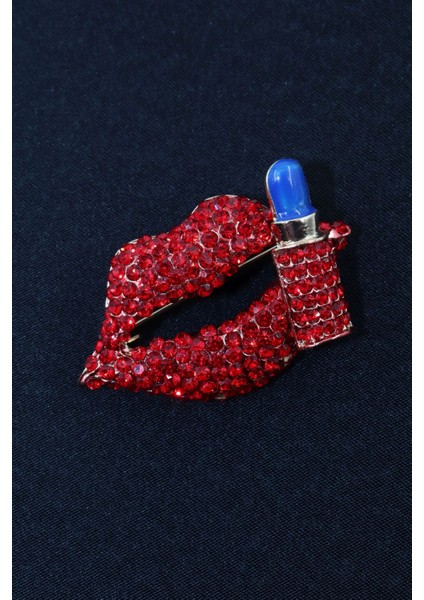 I Will Kiss You Broş. Taşlı Tasarım Broş. Yaka Iğnesi Dudak Broş. Kadın Broş. Dudak Broş. Ruj Broş. modelleri