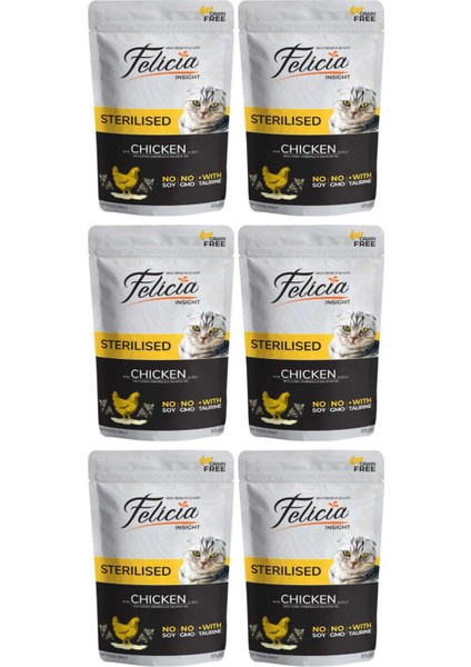 Jöle Içinde Tavuklu Taurinli Tahılsız Kısırlaştırılmış Kedi Konservesi 85GR - 6 Adet