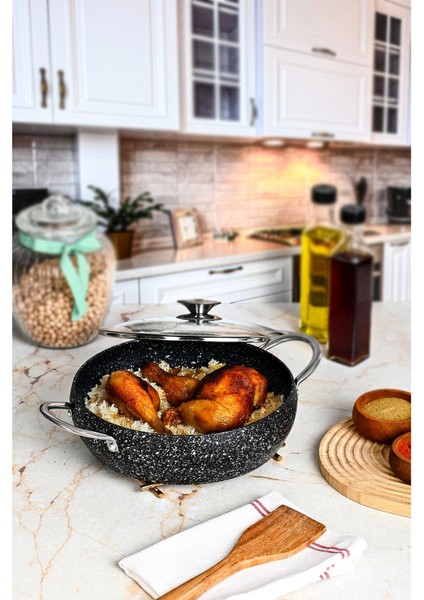 Siyah Döküm Granit Fırına Uygun Yapışmaz Pilav Tenceresi modelleri