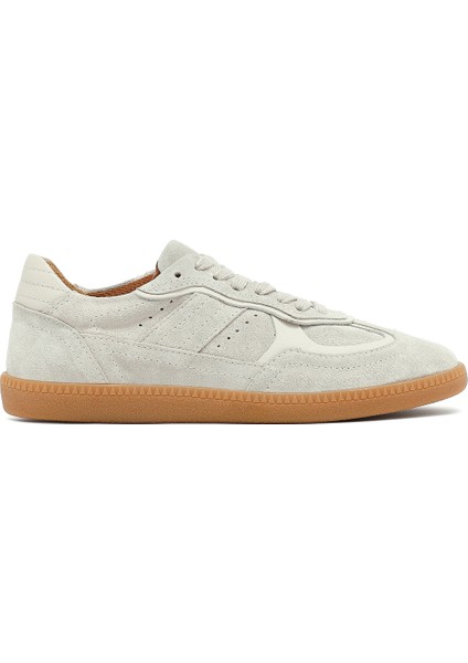 Kadın Bej Bağcıklı Süet Deri Sneaker 25AFD370810