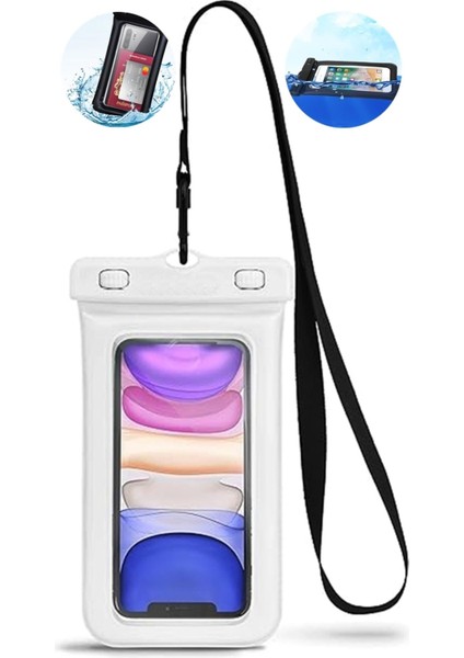 Şeffaf ve Hafif Su Geçirmez Telefon Kılıfı, Balonlu Sualtı Koruyucu, Çok Renkli