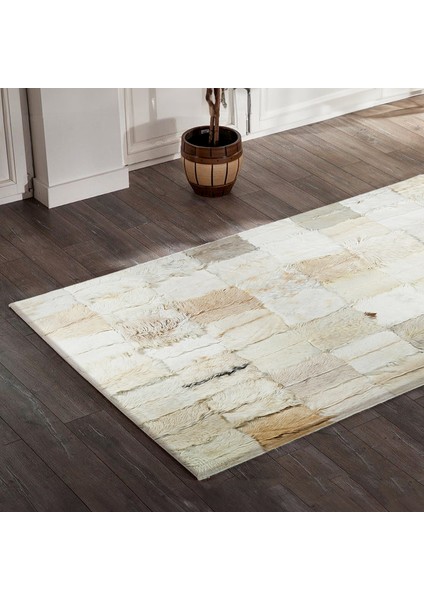 Beyaz Oğlak Derisi Salon Halısı - El Dokuma Halı, Modern ve Şık Tasarımlı Halı fiyatları