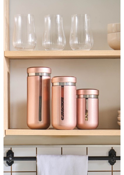 Şık Rosegold Kavanoz ve Saklama Kabı Seti, Estetik ve Kullanışlı Tasarım indirimleri
