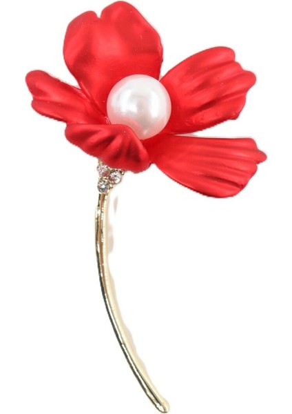 Incili Kırmızı Bahar Çiçeği Broş. Yaka Iğnesi Çiçek Broş. Taşlı Broş. Kadın Broş. Broş. Çiçek Broş. fiyatları