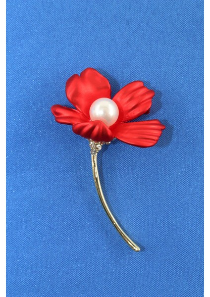 Incili Kırmızı Bahar Çiçeği Broş. Yaka Iğnesi Çiçek Broş. Taşlı Broş. Kadın Broş. Broş. Çiçek Broş. fırsatları