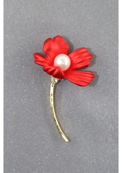 Incili Kırmızı Bahar Çiçeği Broş. Yaka Iğnesi Çiçek Broş. Taşlı Broş. Kadın Broş. Broş. Çiçek Broş. indirimleri