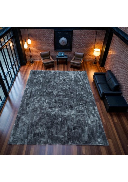 Koyu Gri Renk Rex Tavşan Halısı - Oturma Odası Halısı, Şık ve Modern Tasarımlı Halı fiyatları