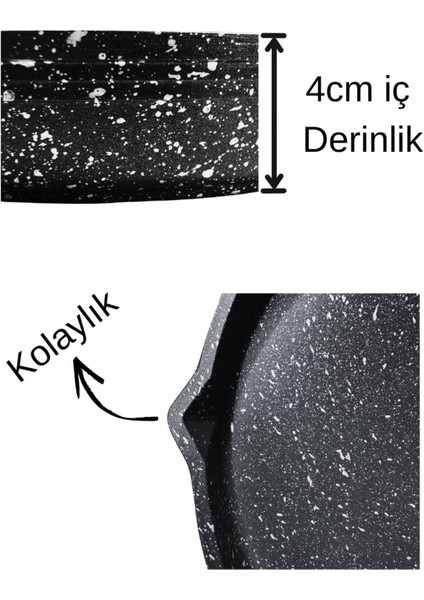 34CM Çok Amaçlı Döküm Tava, Kızartma, Balık, Gözleme, Yanmaz ve Yapışmaz Siyah fırsatları