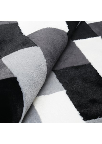 Siyah Beyaz Yumuşak Peluş Halı, Şık ve Yumuşak Salon Halısı modelleri
