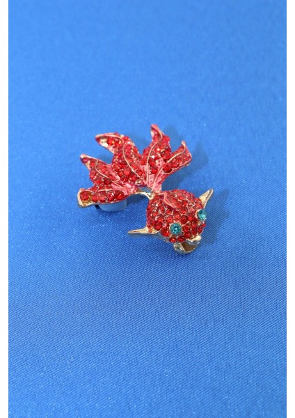 Kırmızı Koi Balığı Broş. Taşlı Tasarım Broş. Yaka Iğnesi Broş. Kadın Broş. Broş. Koi Balığı Broş. indirimleri