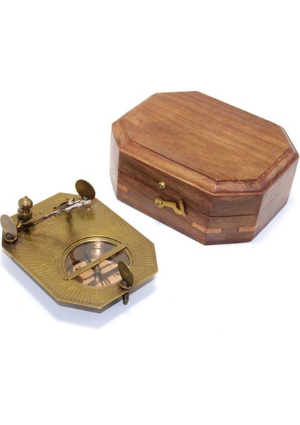 Ahşap Kutulu Pirinç Pusula